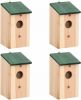 VidaXL Vogelhuisjes 4 St 12x12x22 Cm Hout online kopen