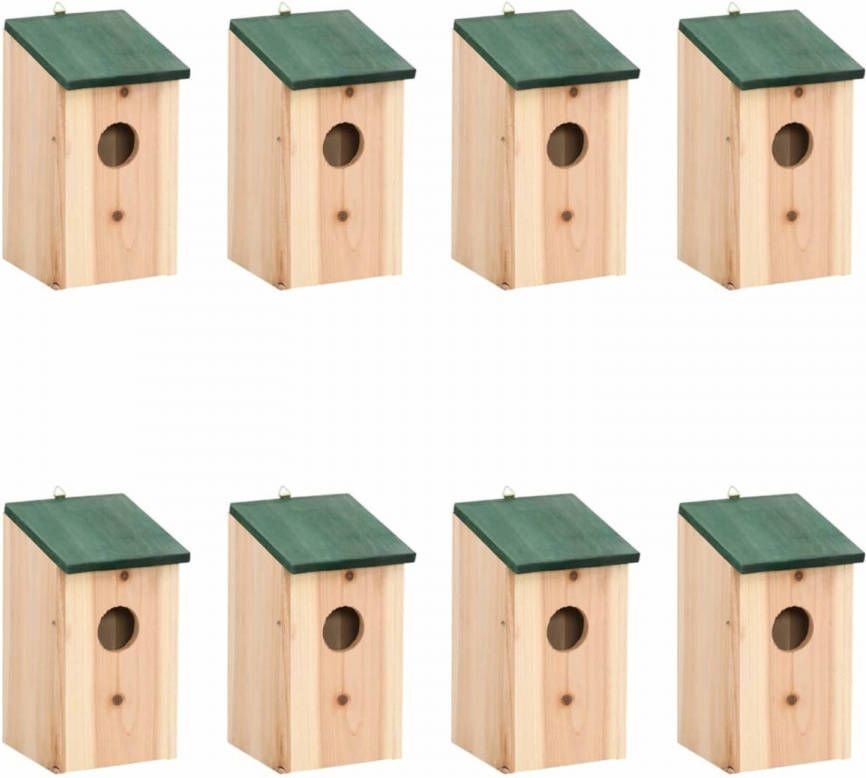VidaXL Vogelhuisjes 8 st 14x15x22 cm hout online kopen