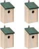 VidaXL Vogelhuisjes 4 St 12x12x22 Cm Hout online kopen