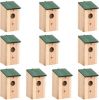 VidaXL Vogelhuisjes 10 st 12x12x22 cm massief vurenhout online kopen