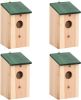 VidaXL Vogelhuisjes 4 St 12x12x22 Cm Hout online kopen