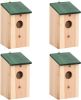 VidaXL Vogelhuisjes 4 St 12x12x22 Cm Hout online kopen